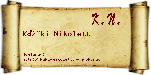 Kéki Nikolett névjegykártya