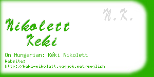 nikolett keki business card