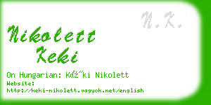 nikolett keki business card